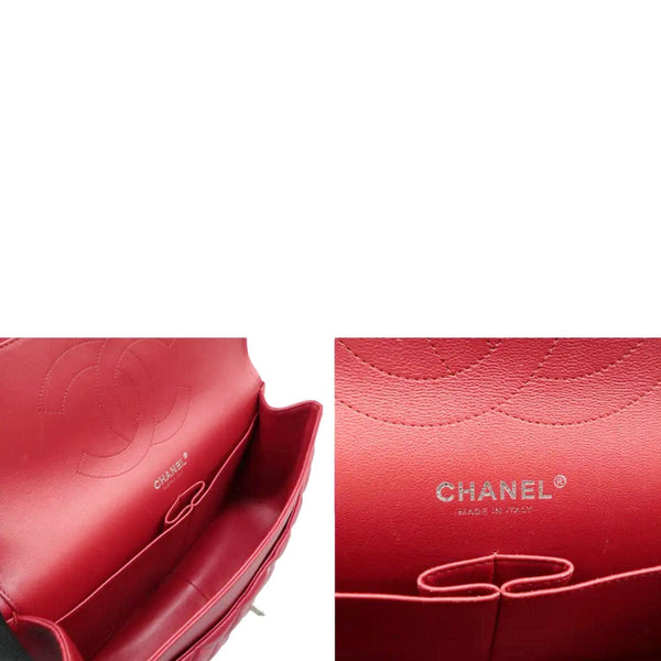 CHANEL Jumbo Classic Double Flap Quilted Leather Shoulder Bag Red