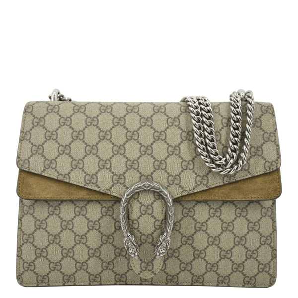 GUCCI Dionysus Medium GG Supreme Monogram Shoulder Bag Beige 403348