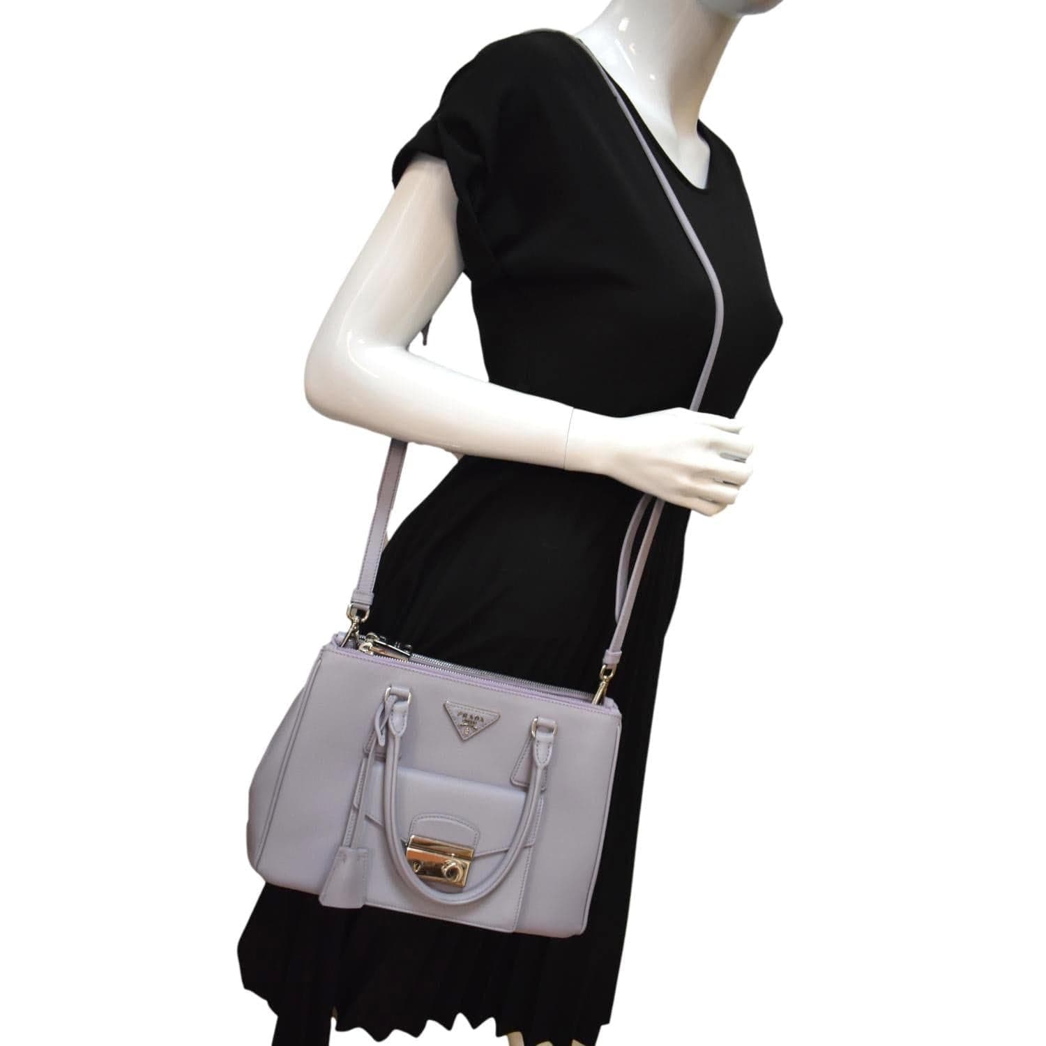 Micro Leather Shoulder Bag in Black - Prada
