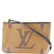 LOUIS VUITTON Double Zip Pochette Reverse Monogram Giant Shoulder Bag Brown