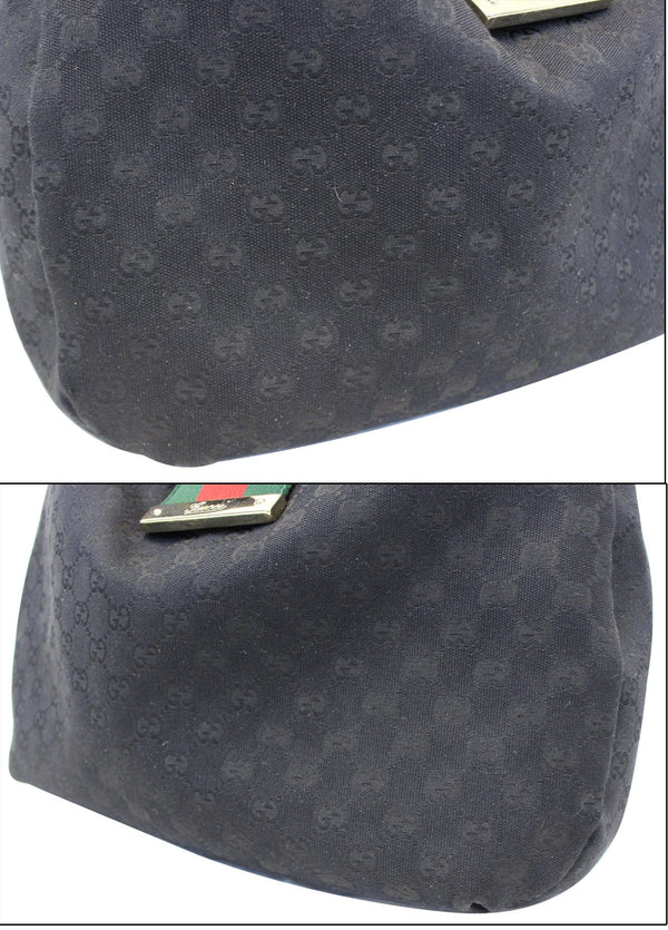 GUCCI Monogram Large Ladies Web Hobo Black 211933