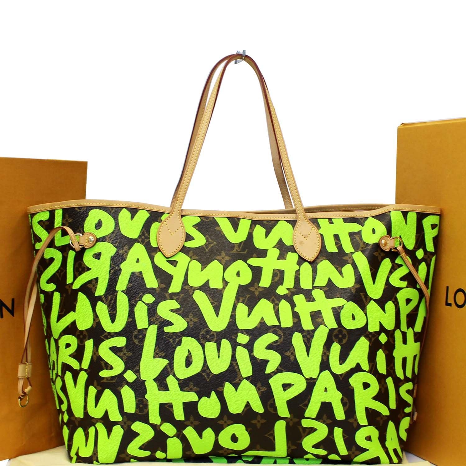Louis Vuitton, Bags, Louis Vuitton Litter White Green Monogram Lv Logo  Top Handle Shoulder Cross Bag