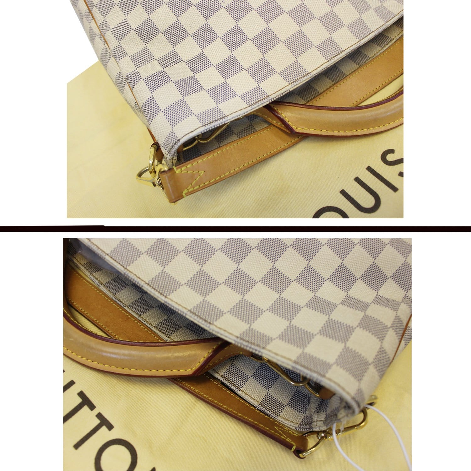 Louis Vuitton Damier Soffi Azur White Shoulder Handbag