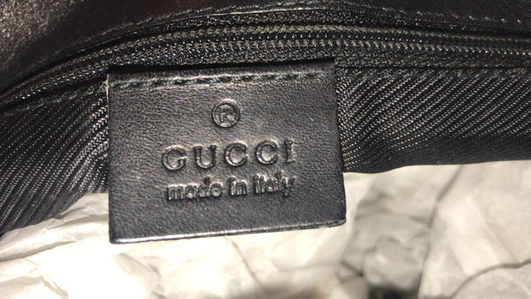 GUCCI GG Signature Monogram Black Leather Shoulder Bag