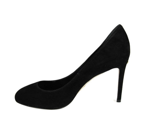 Gucci Heels Black Suede Interlocking - Gucci Shoes Women - side view