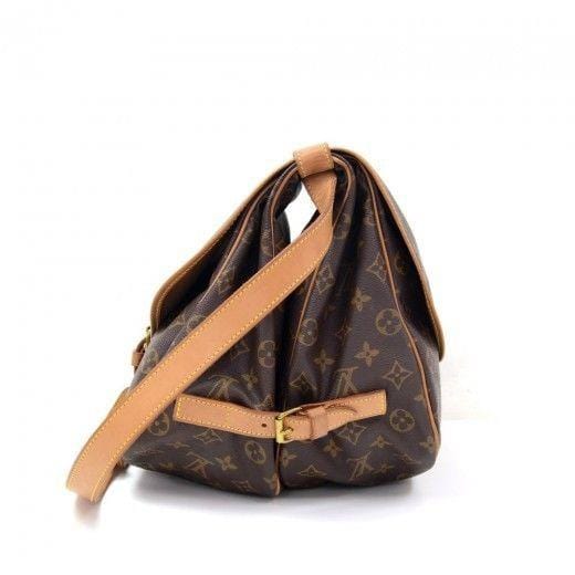 Louis Vuitton Saumur Handbag Monogram Canvas 35 Brown 22106025