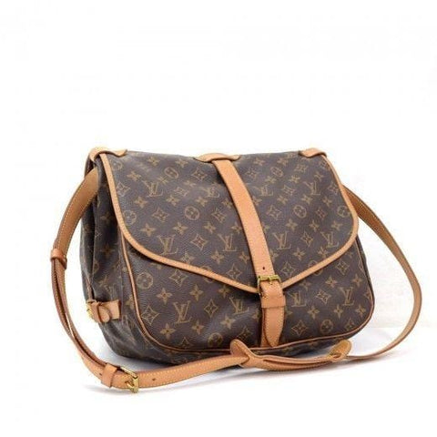 LOUIS VUITTON Saumur 35 Monogram Canvas Vintage Shoulder Bag