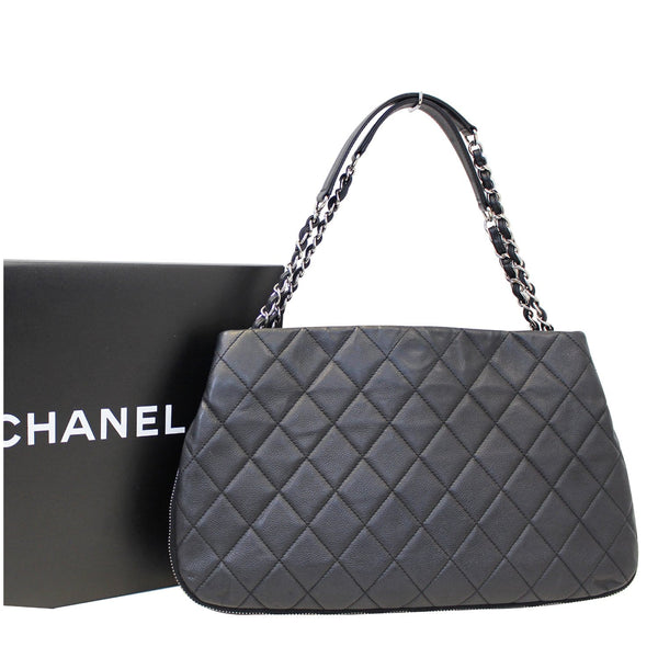 CHANEL Black Quilted Caviar Leather Zip Around Tote Bag-US