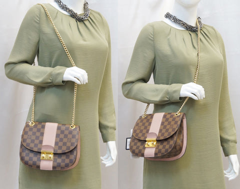 LOUIS VUITTON Damier Ebene Magnolia Wight Shoulder Crossbody Bag 