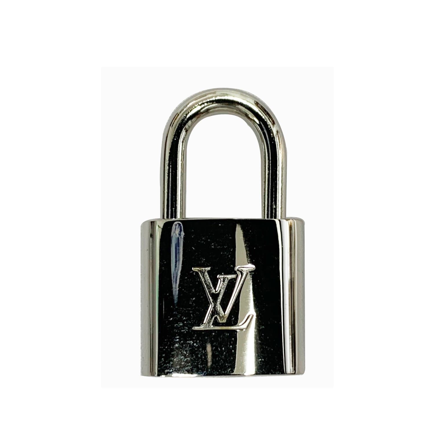 LOUIS VUITTON 303 Silver Metal Padlock and Key For Sale at 1stDibs