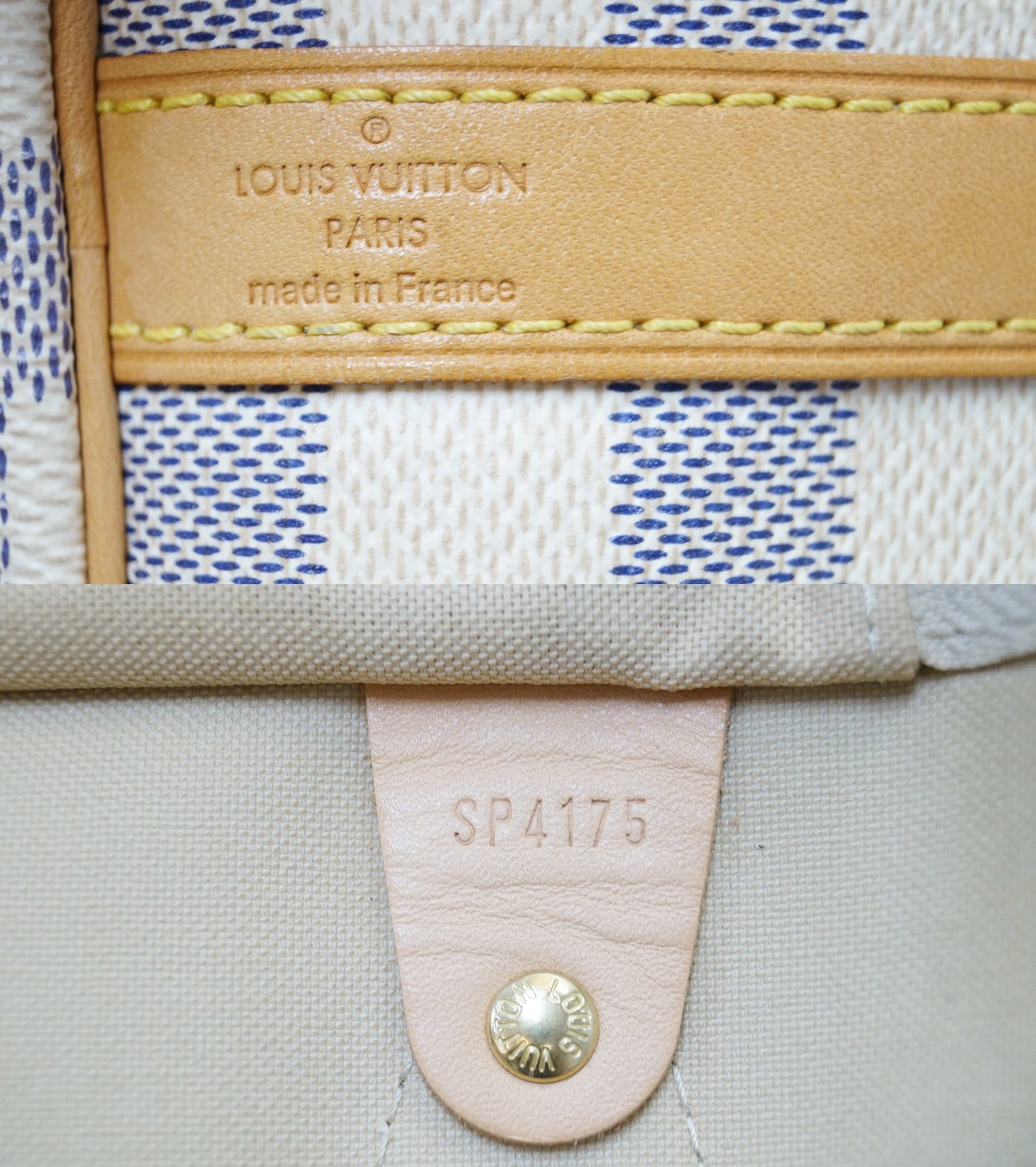 Quotations from second hand bags Louis Vuitton Surène, White Louis Vuitton  Damier Azur Speedy Bandouliere 35 Satchel