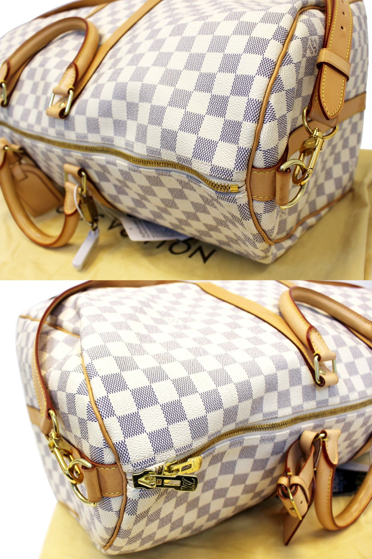 Louis Vuitton Womens Keepall Bandouliere Damier Azur 45 – Luxe Collective