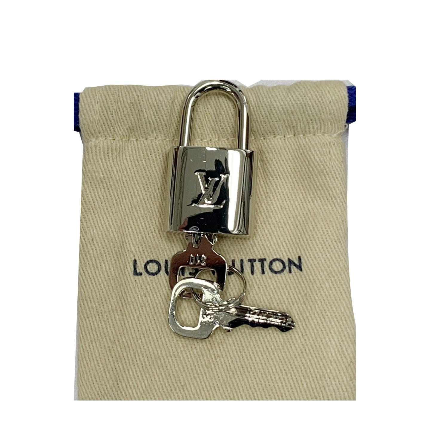 Louis Vuitton Silver Padlock and 2 Key Set Lock Cadena Keepall