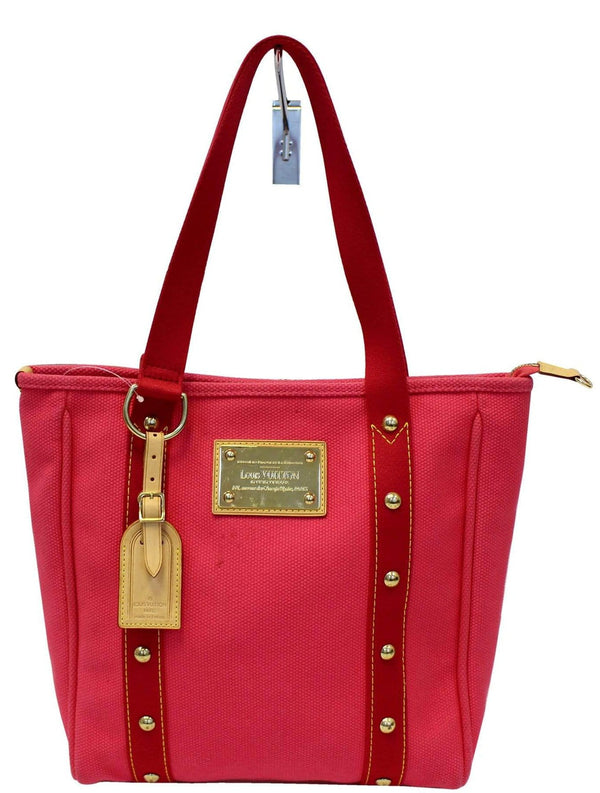 LOUIS VUITTON Pink Toile Canvas Antigua Cabas MM Shoulder Bag - Sale