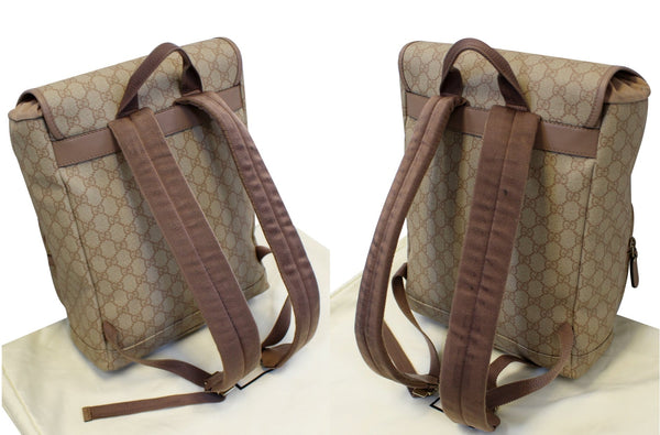 GUCCI GG Monogram Supreme Flap Backpack Bag 246103