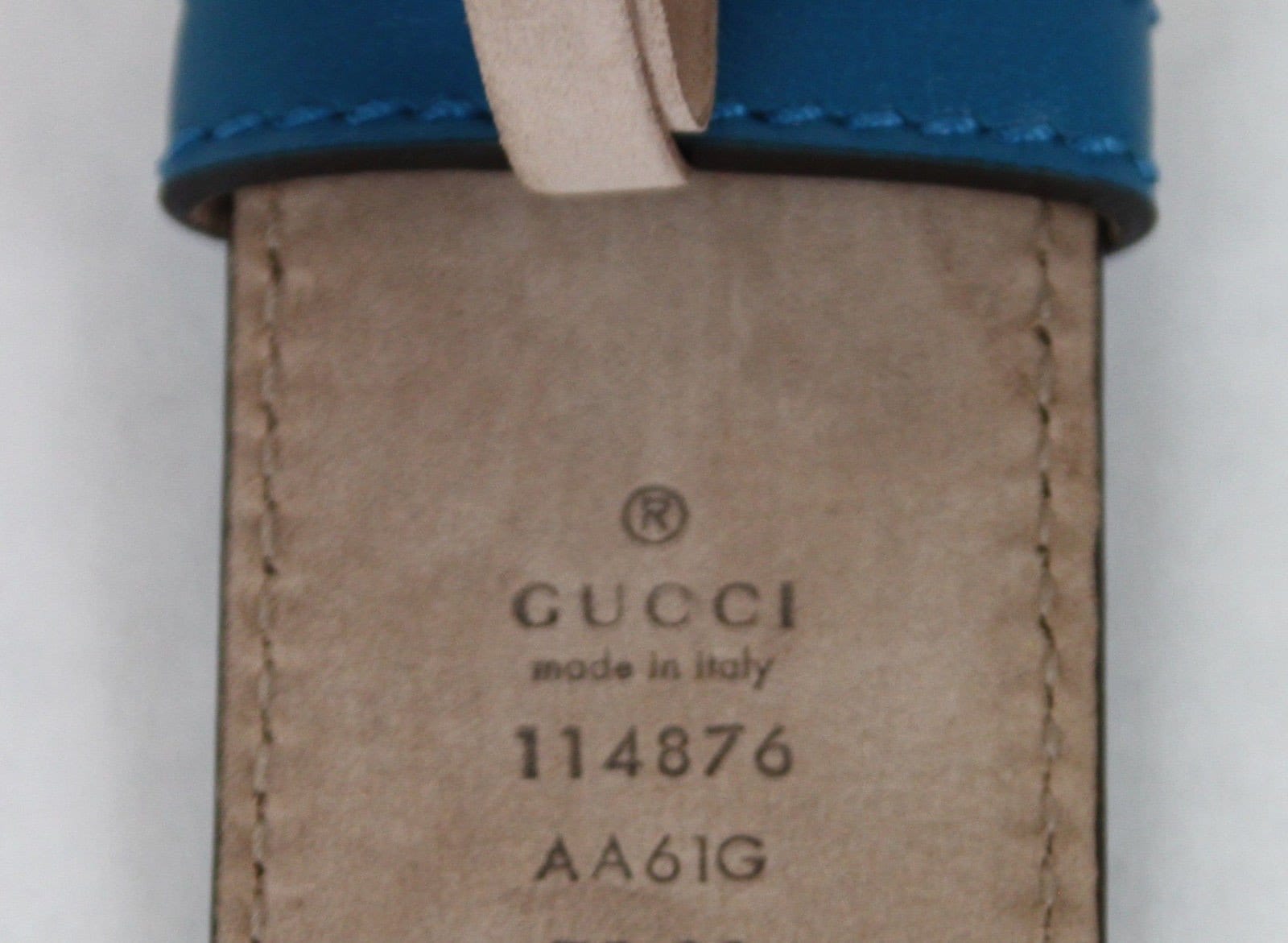 GUCCI SILVER GG BUCKLE BELT 114876 taille 85 IN BLUE LEATHER & CANVAS BELT  ref.509434 - Joli Closet