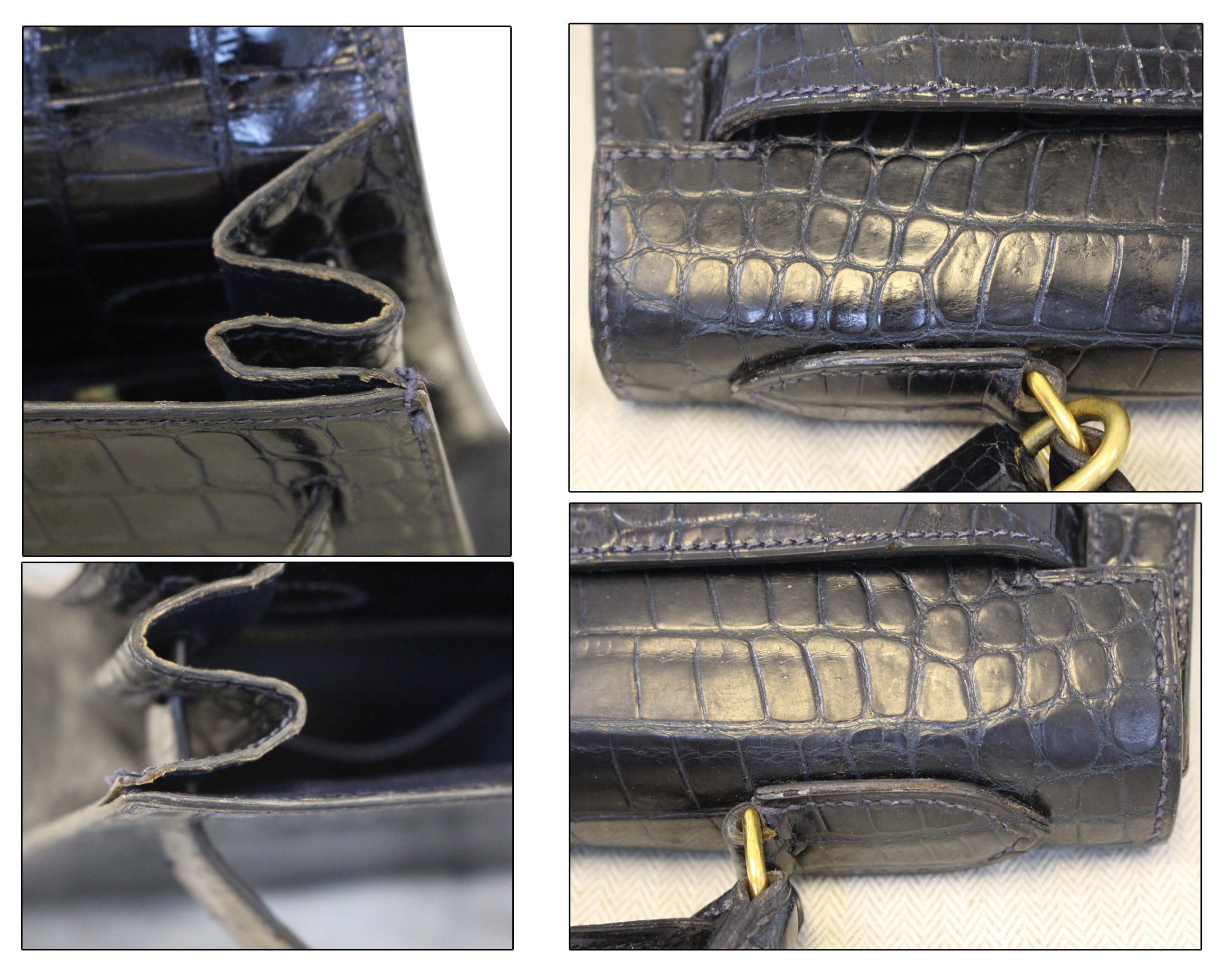 Hermès Vintage Niloticus Crocodile Kelly Sellier 32 - Black Handle Bags,  Handbags - HER452170