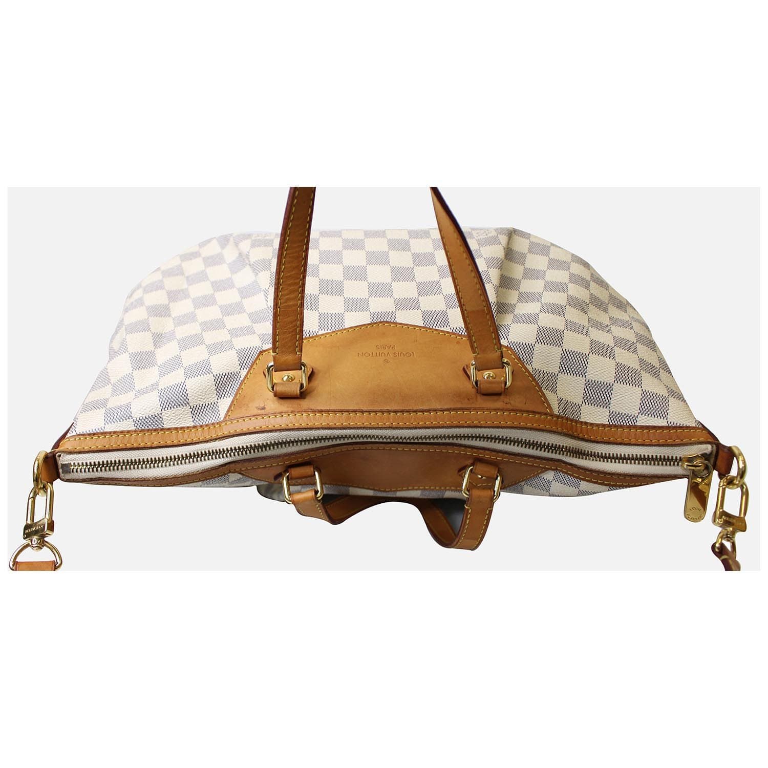 Louis Vuitton Siracusa Handbag Damier MM White 2421701