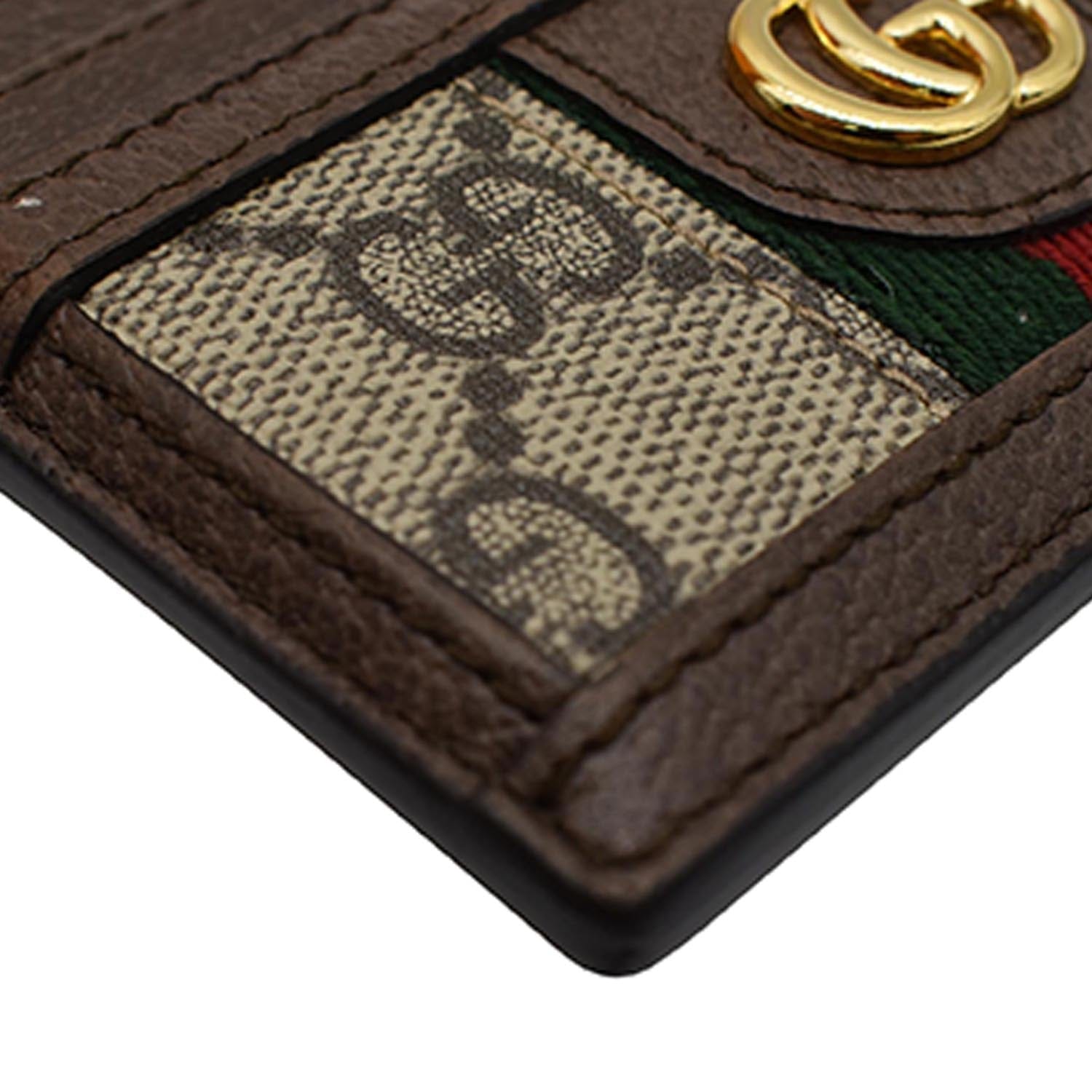 Gucci Ophidia Gg Credit Card Case In Brown