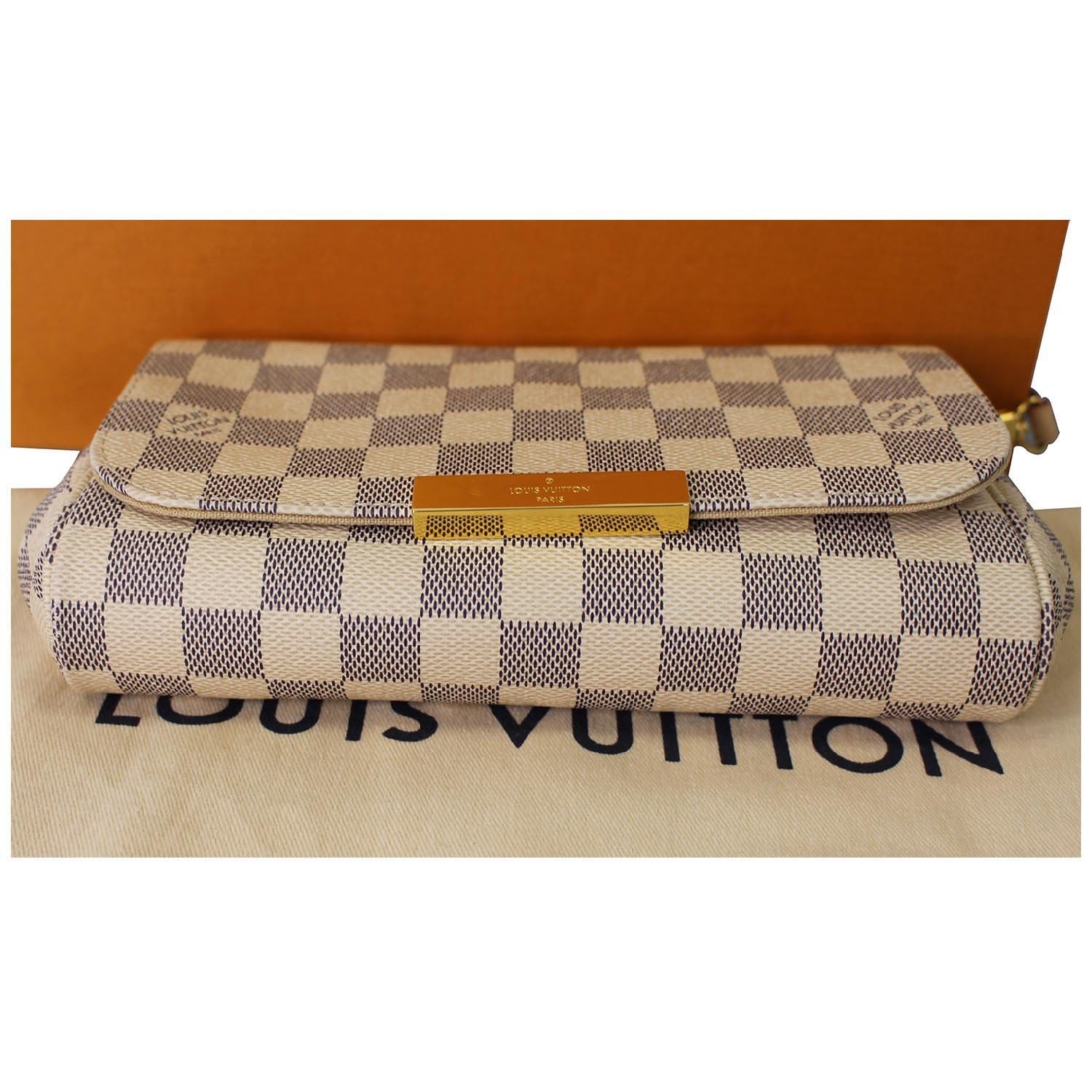 Louis Vuitton Favorite Pm White Damier Azur Canvas Cross Body Bag
