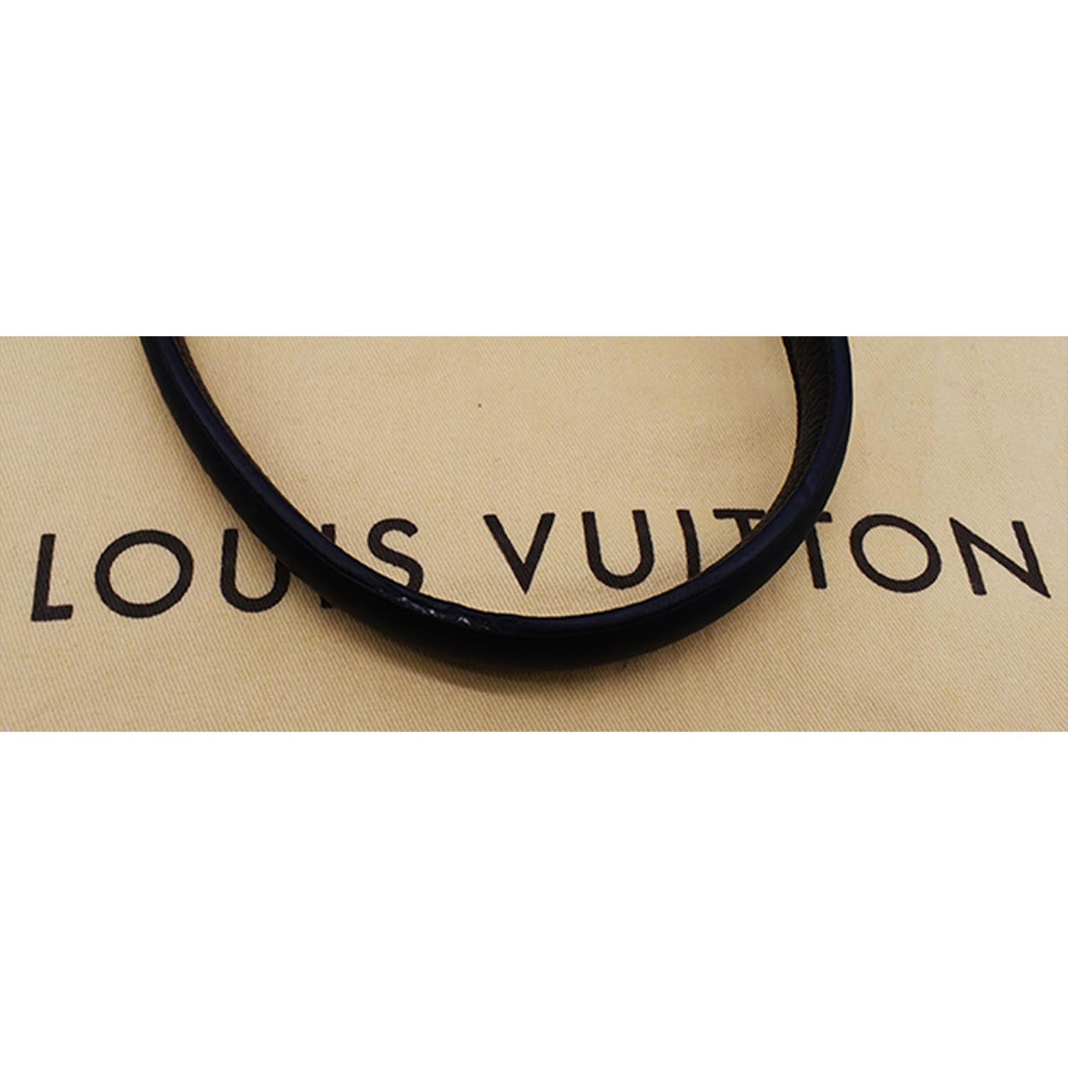 LOUIS VUITTON Lockme MM Leather Satchel Bag Black Top Handle Shoulder