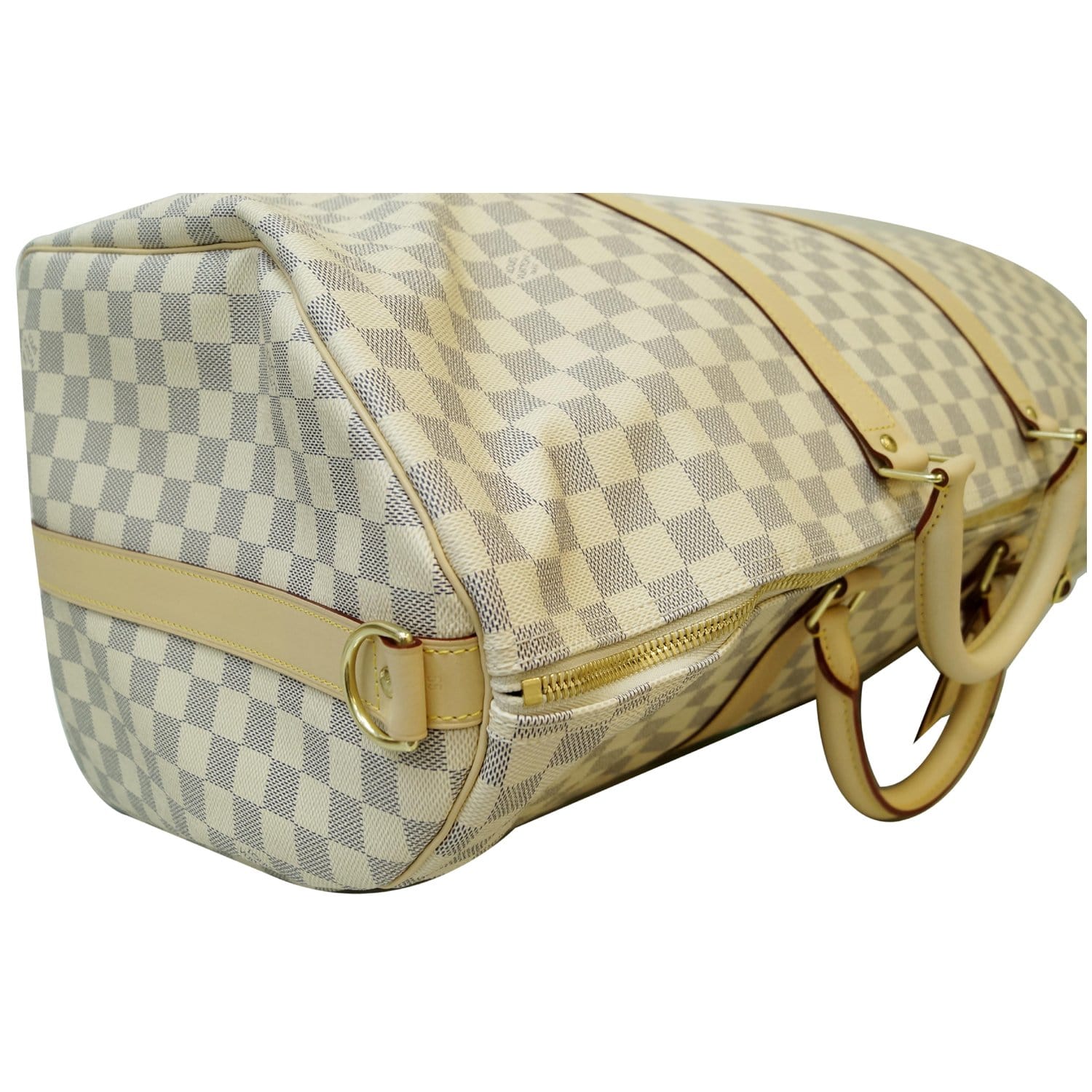 Louis Vuitton Damier Azur Keepall Bandouliere 55 Luggage at 1stDibs
