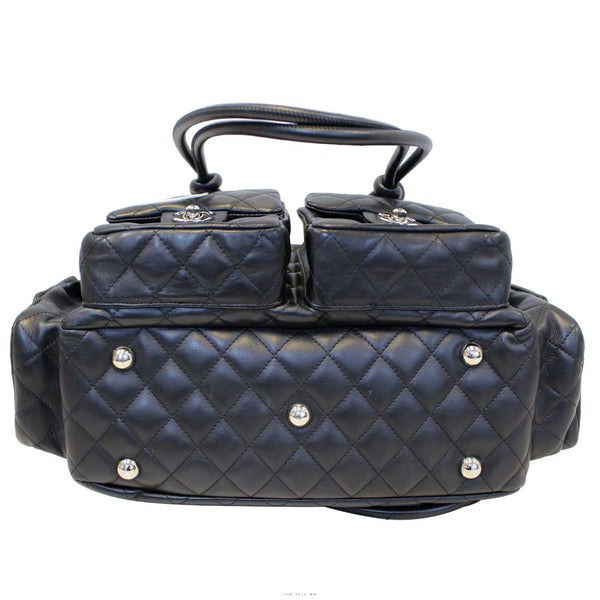 CHANEL Black Quilted Leather Ligne Cambon Reporter Shoulder Bag-US