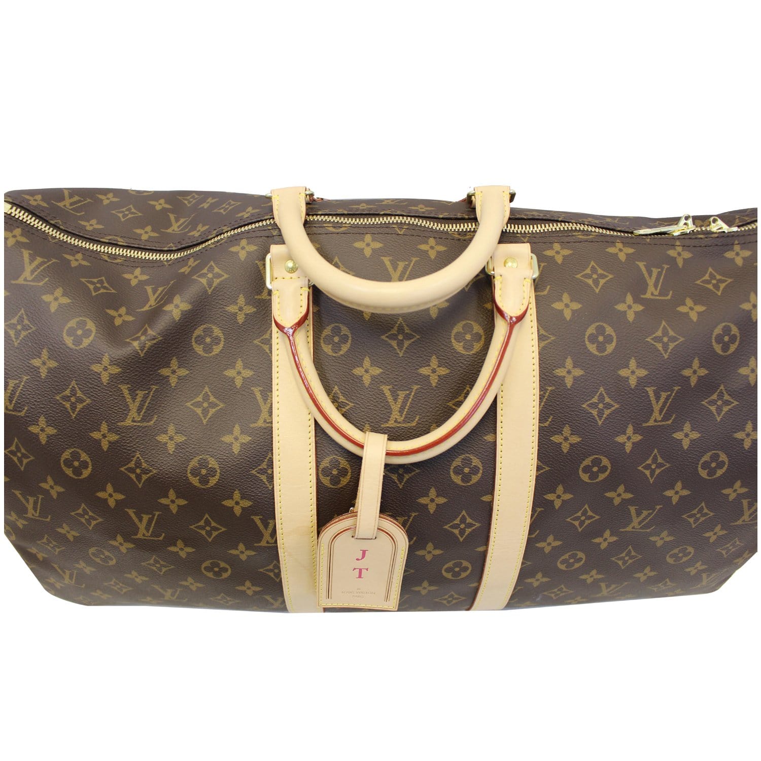 LOUIS VUITTON Keepall 55 Bag In Brown Monogram Canvas For Sale at 1stDibs