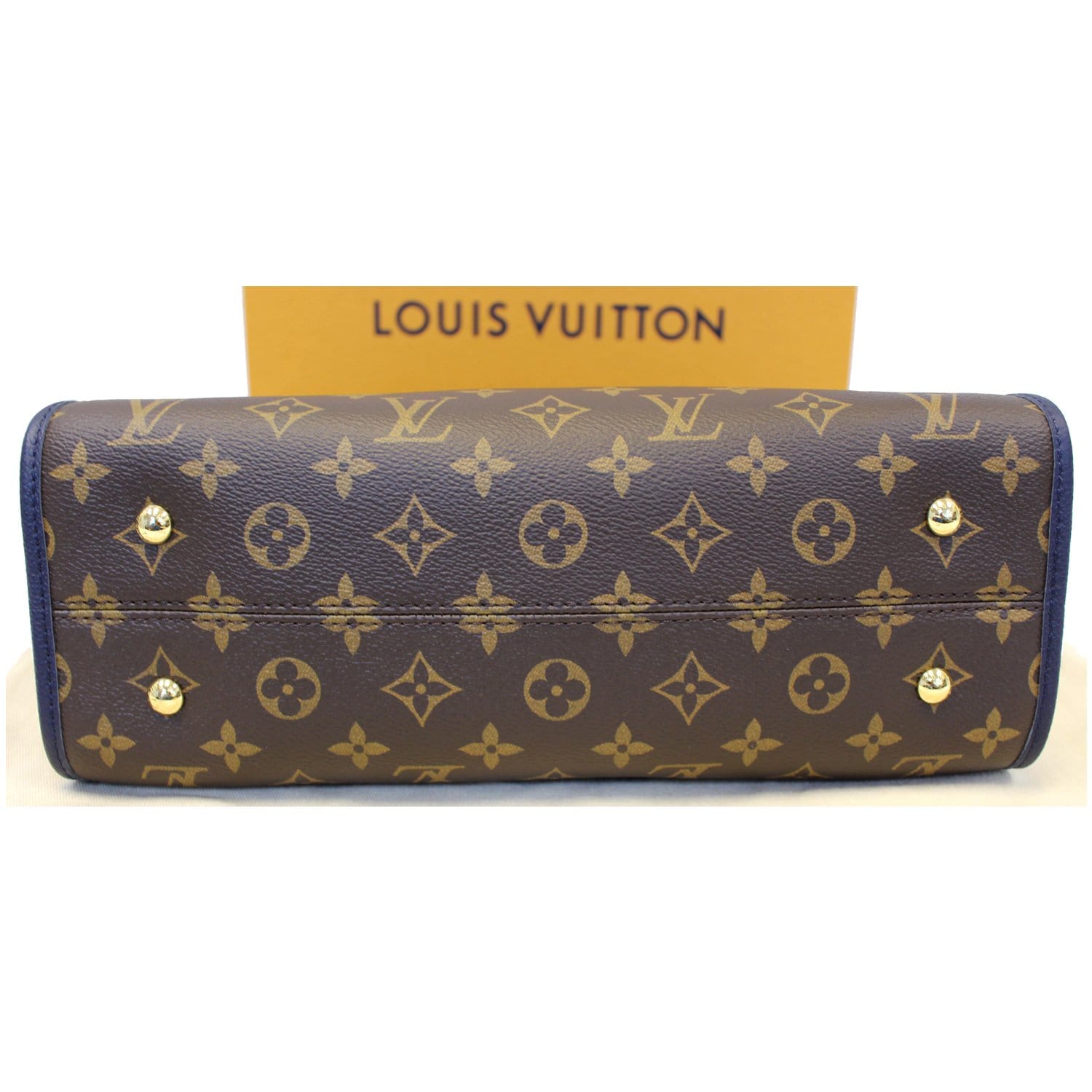 Louis Vuitton Brown Monogram Popincourt Satchel Shoulder Handbag Marine Blue