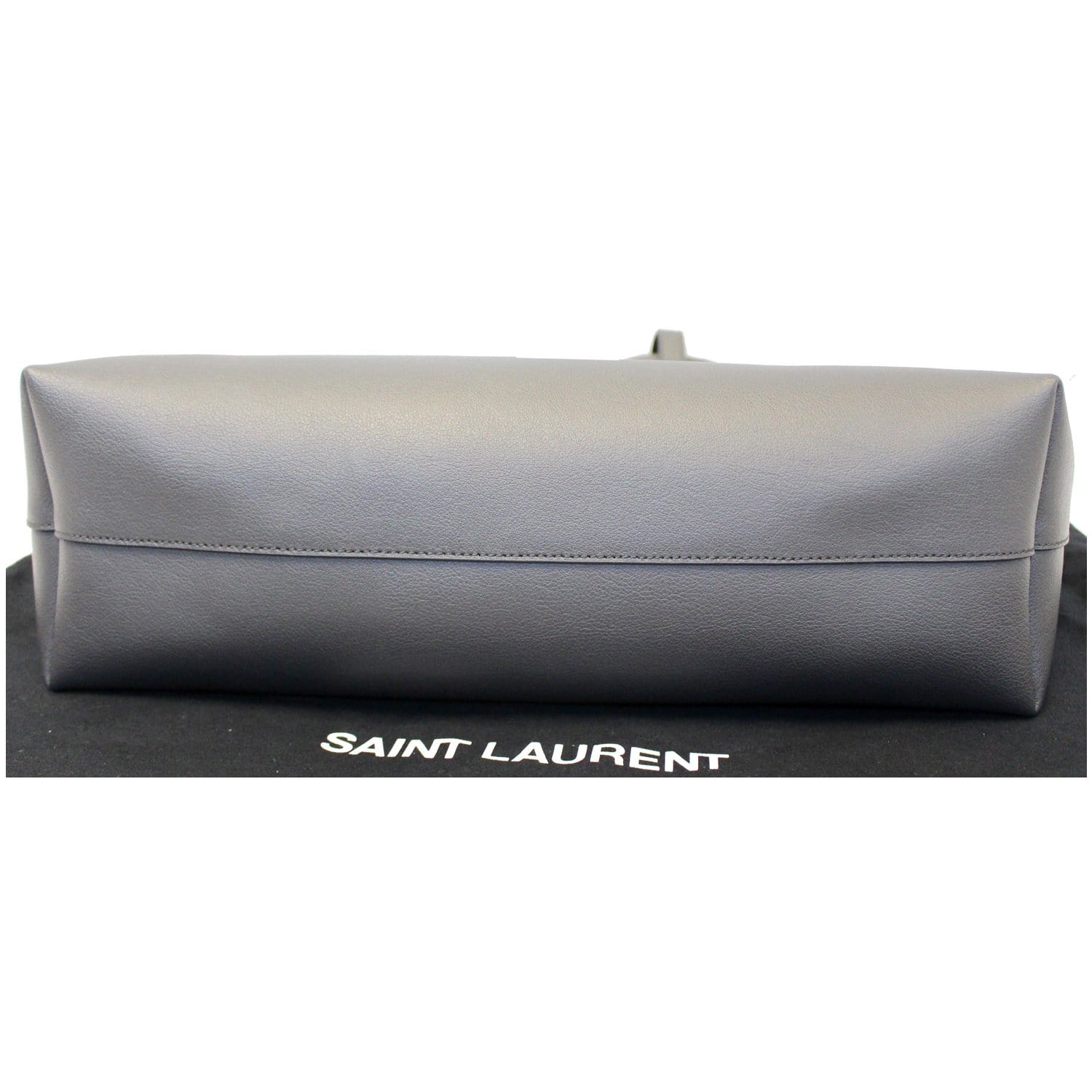Shopping E W Leather Tote in Grey - Saint Laurent