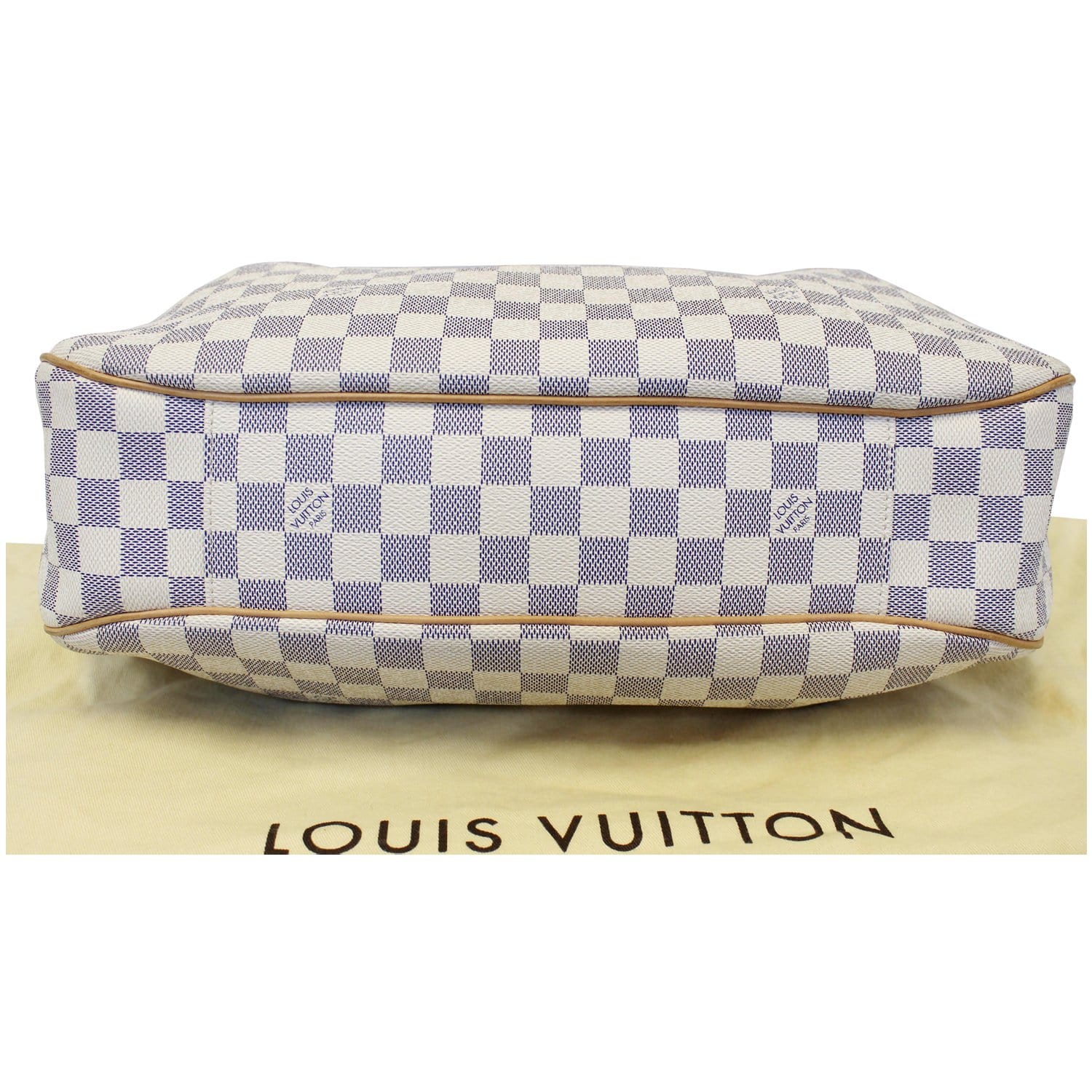 Louis Vuitton White Damier Azur Evora MM Blue Leather Cloth ref