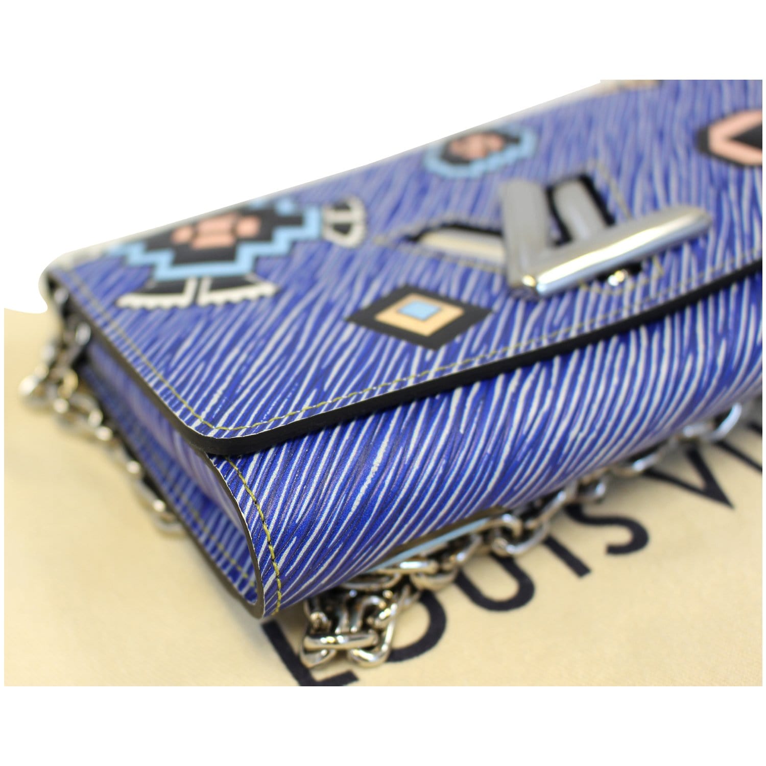 Louis Vuitton Blue Denim Aztec EPI Leather Twist mm Bag