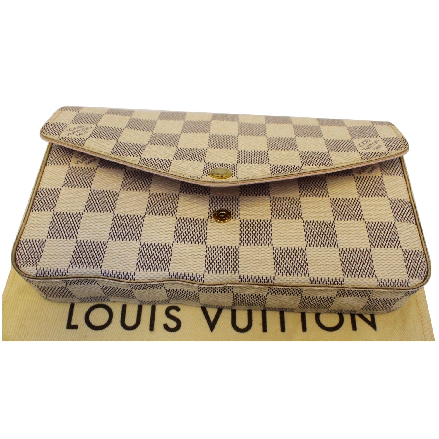 White Louis Vuitton Damier Azur Pochette Felicie Crossbody Bag