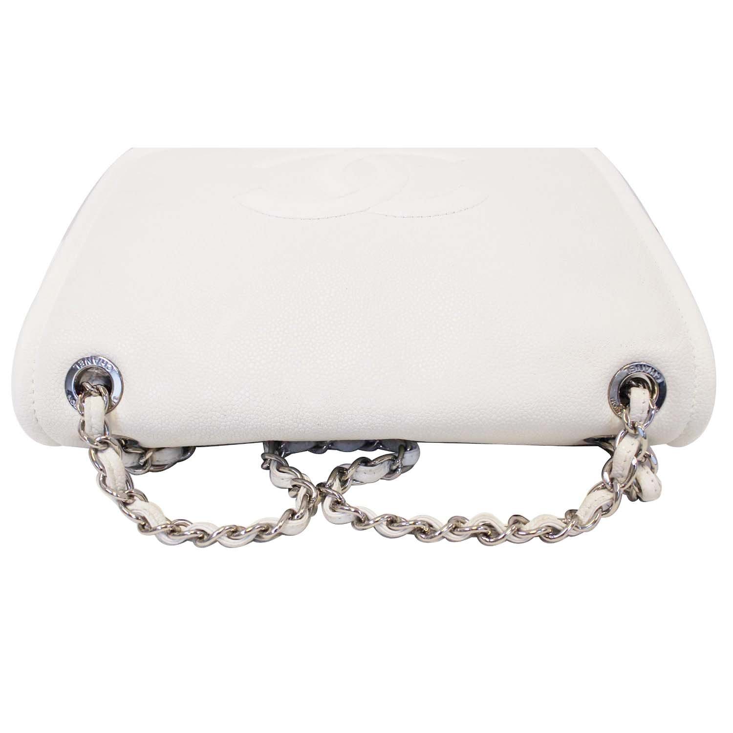 Chanel White Caviar Timeless Pochette