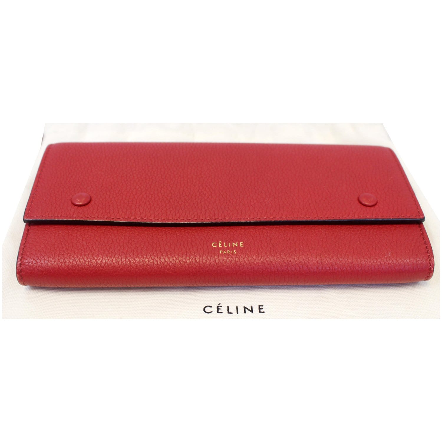 BRAND NEW CELINE SMALL C BURGUNDY & LUBY LEATHER BIFOLD WALLET