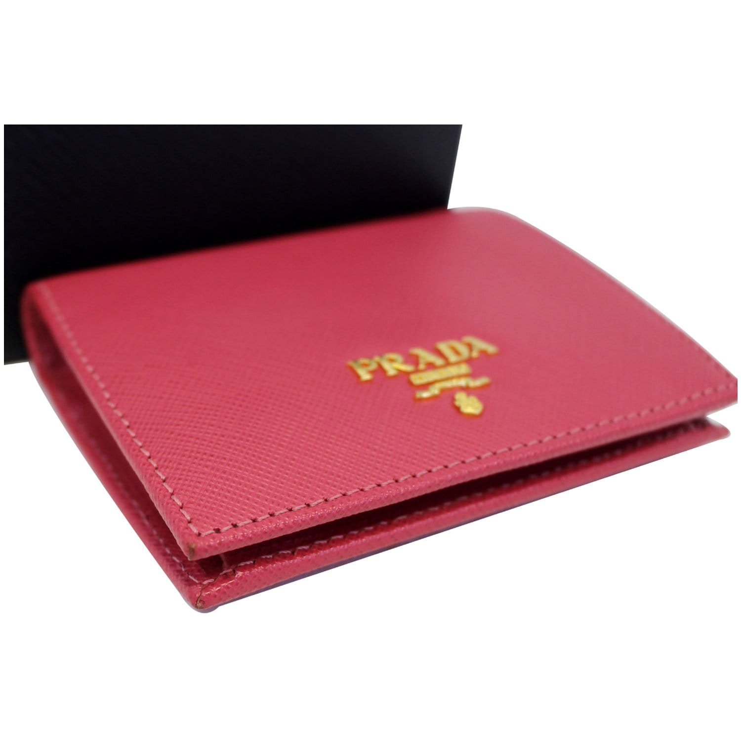 Prada Saffiano And Leather Card Holder In Pink