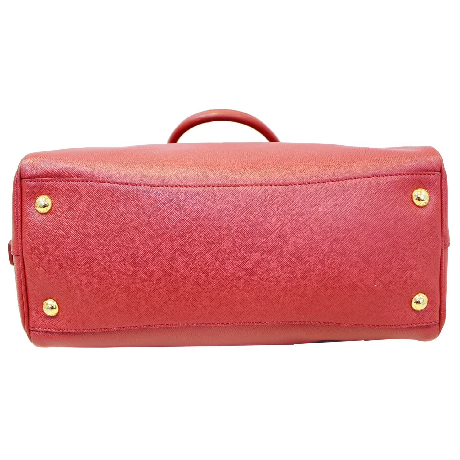 Red Prada Saffiano Lux Bauletto Handbag – Designer Revival