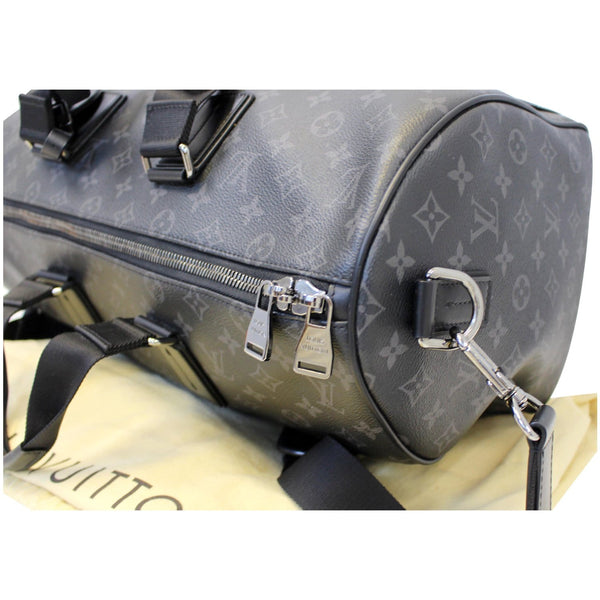 LOUIS VUITTON Keepall Voyager Monogram Eclipse Travel Bag Black