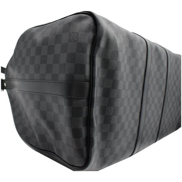 LOUIS VUITTON Keepall Bandouliere 55 Damier Graphite Travel Bag Black