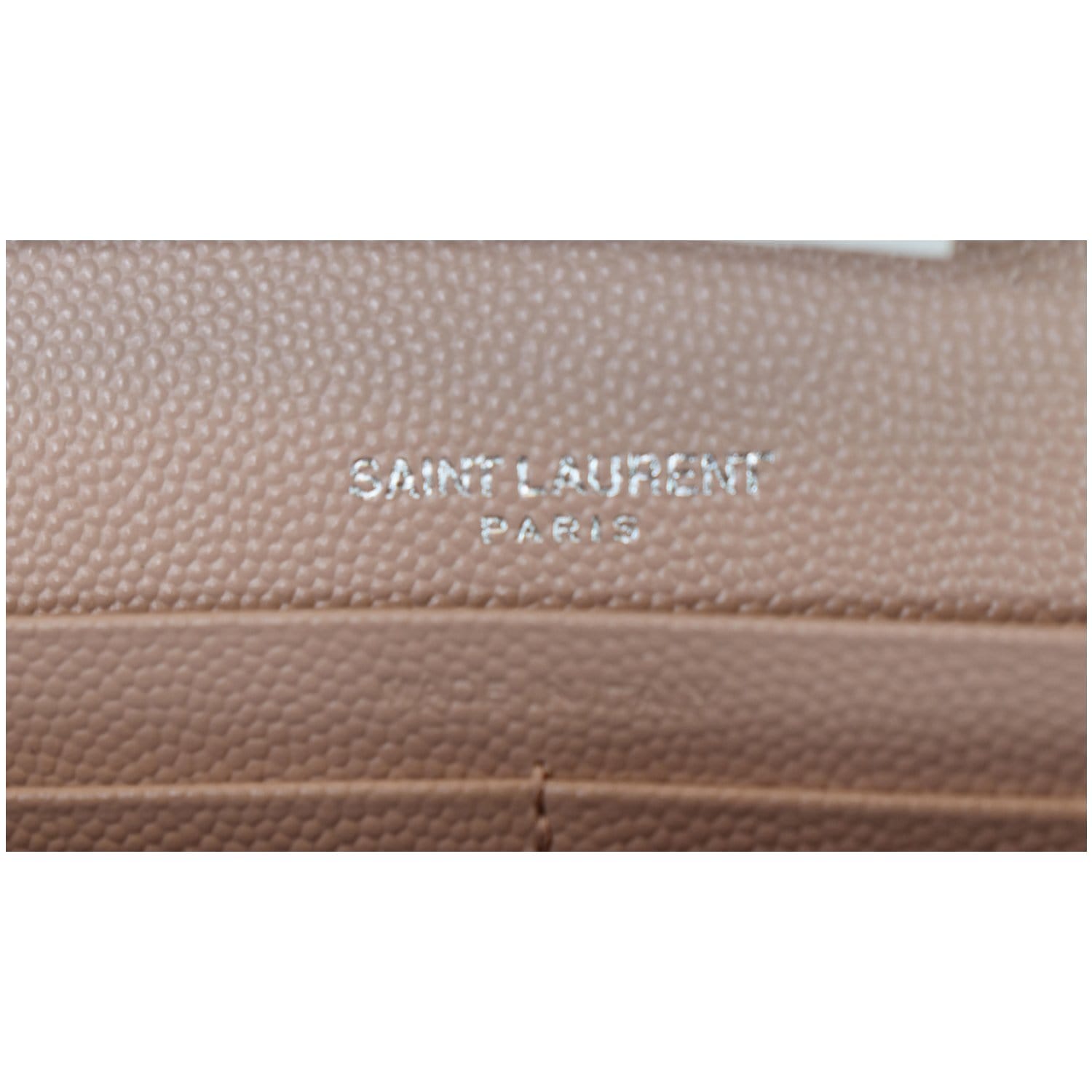 YSL Saint Laurent Nude Pink Powder Beige Grain de Poudre Wallet on