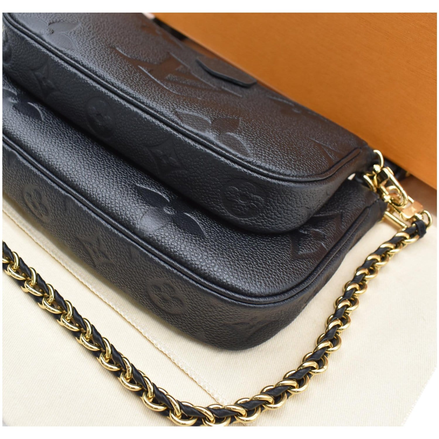 Multi Pochette Accessories Sling Bag With Zipper Closure Metal Chain Coin  Pouch 3 Combo Set With