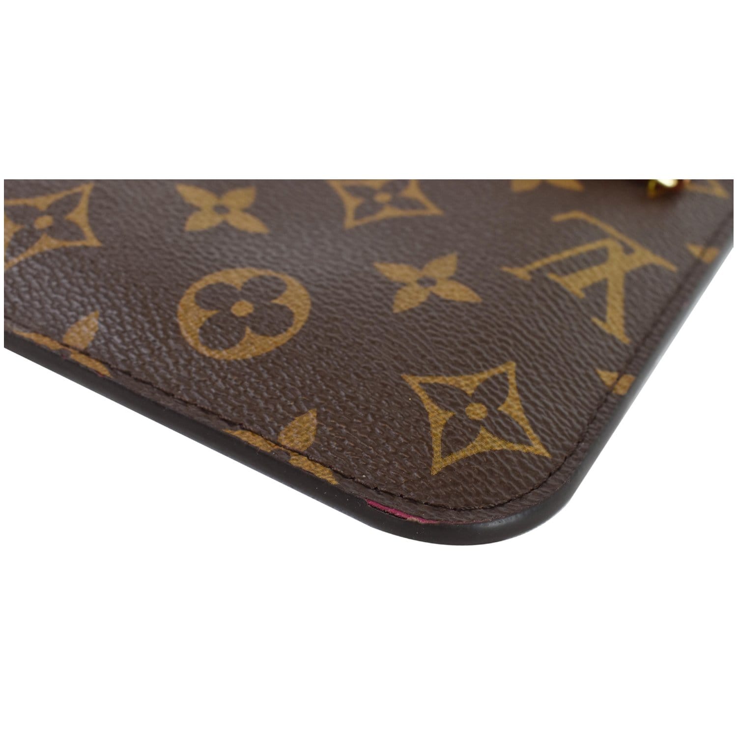 LOUIS VUITTON BROWN LEATHER LV MONOGRAMMED COMPUTER BAG.