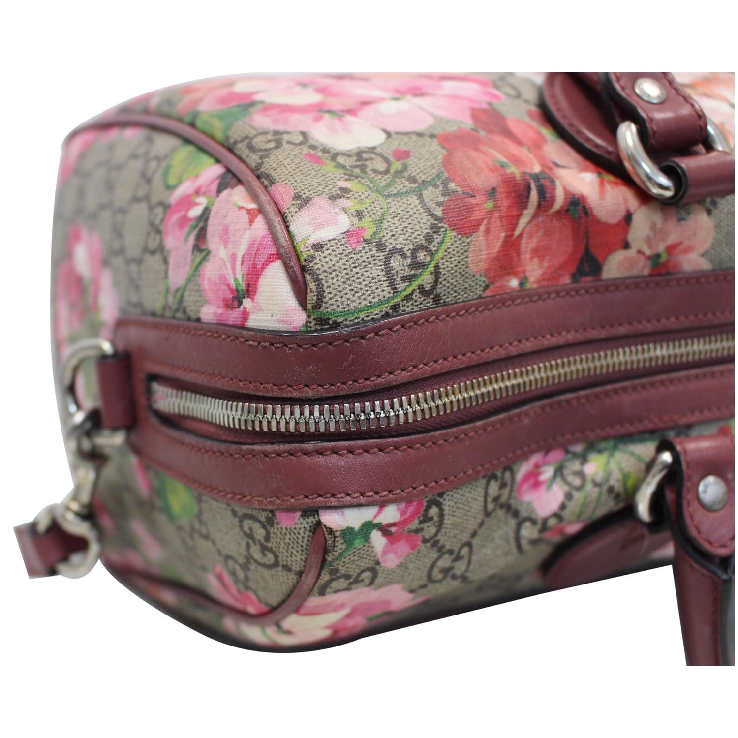 Gucci Pink GG Blooms Supreme Canvas Boston Bag Small QFB18ZF7PH000