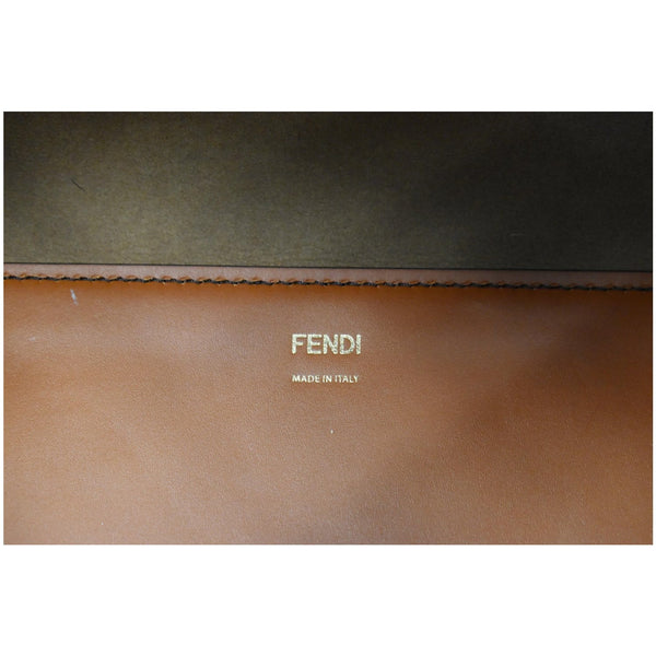 FENDI Sunshine Plexiglass Medium Leather Shopper Tote Bag Brown