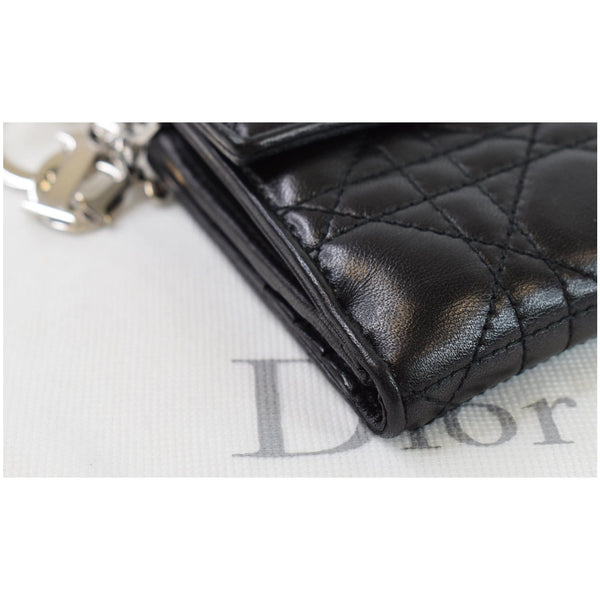 Christian Dior Cannage Lady Dior Charm Wallet corner