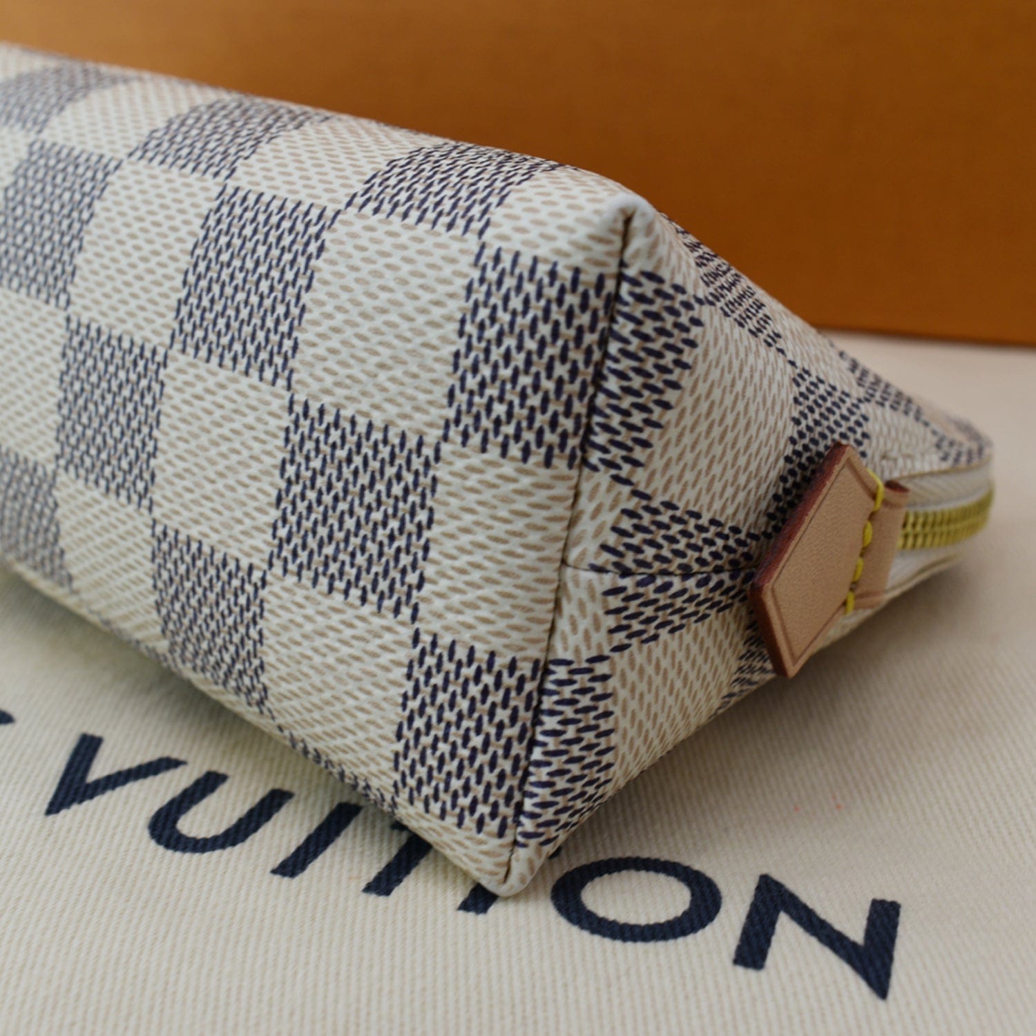 LOUIS VUITTON: Damier Azur Cosmetic Pouch – Luv Luxe Scottsdale