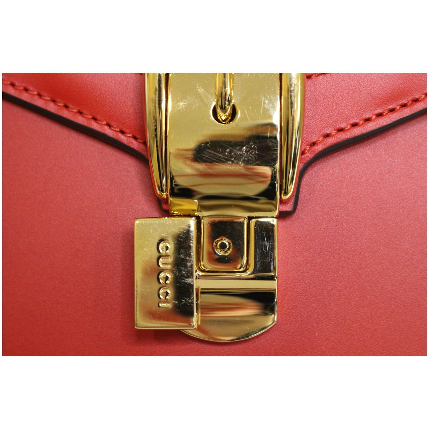 Gucci Red Leather Small Sylvie Web Shoulder Bag Gucci