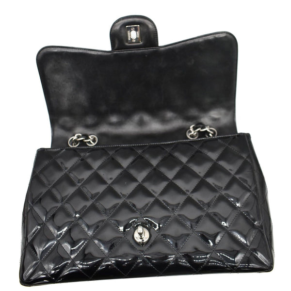 Chanel Jumbo Single Flap Patent Leather Shoulder Bag