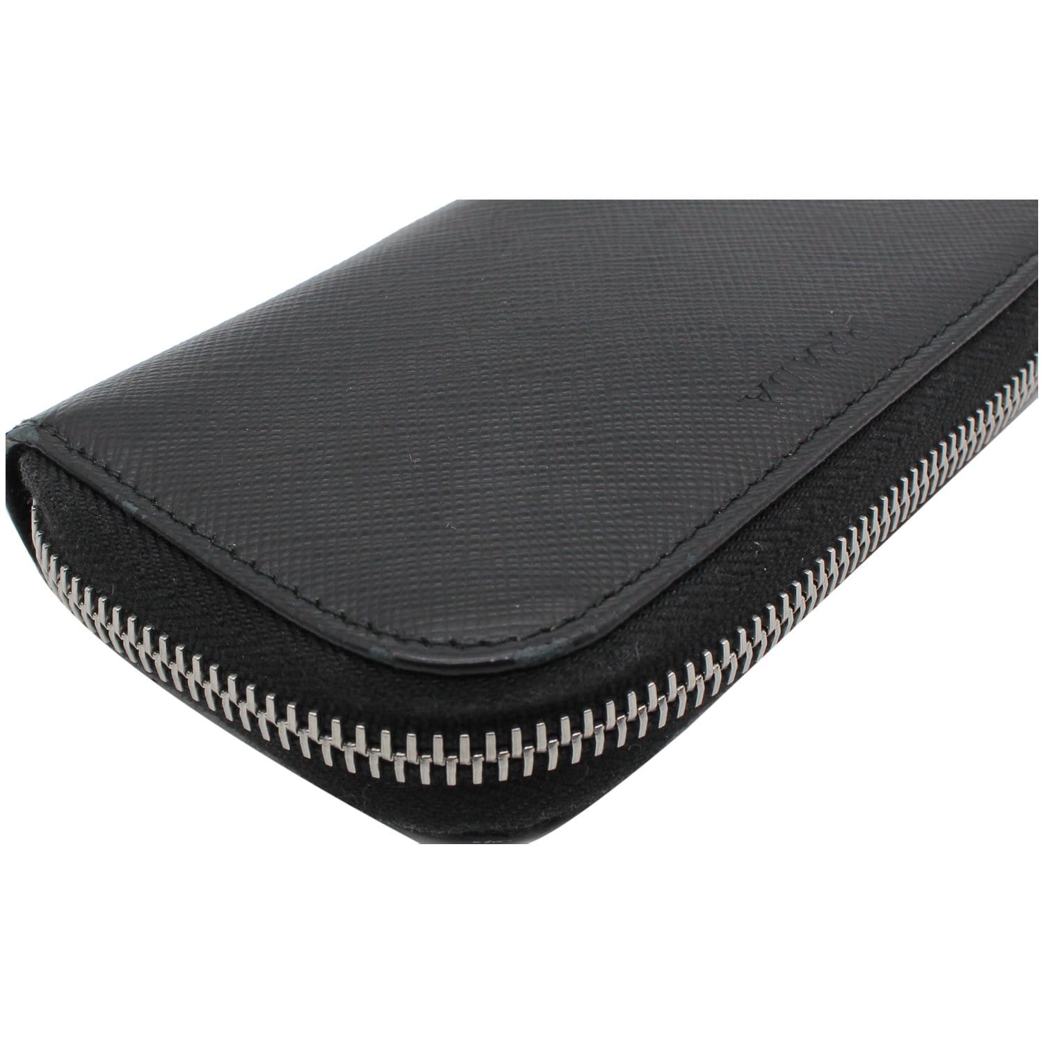 PRADA Saffiano Leather Key Case Holder Black - Final Sale