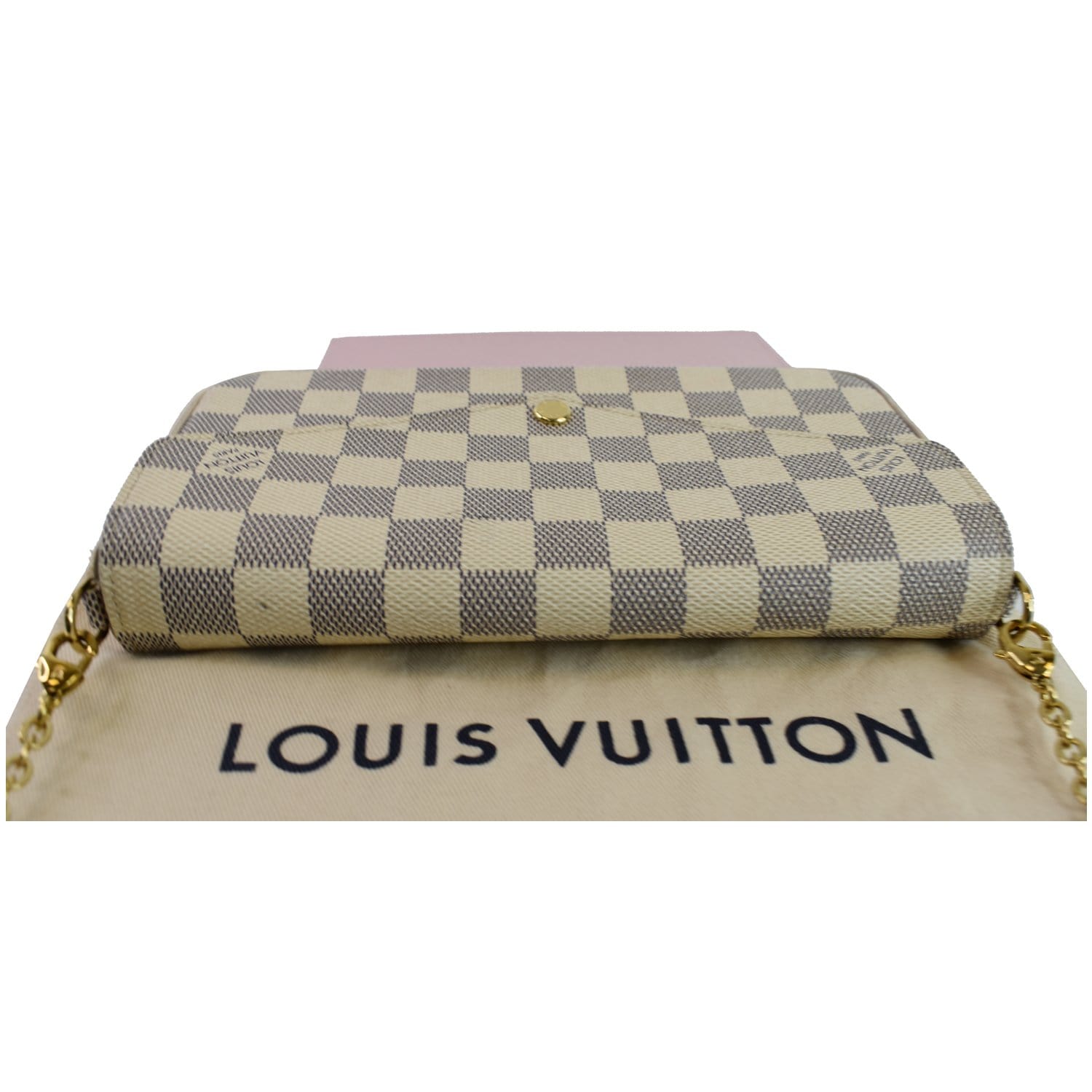 ❤️NEW LOUIS VUITTON Damier Azur Pochette Felicie Crossbody Chain Bag 🔥RARE  GIFT
